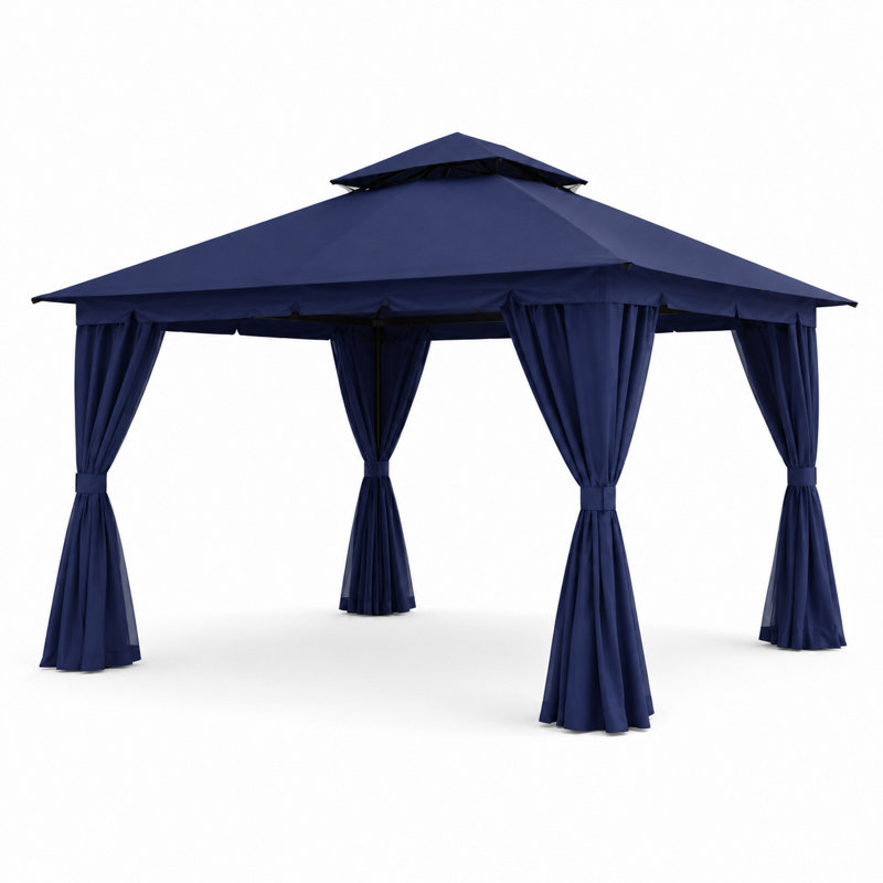 13 pi. L 10 pi. D Pavillon de jardin en acier, Marine, H 111 po x l 120 po x P 120 po