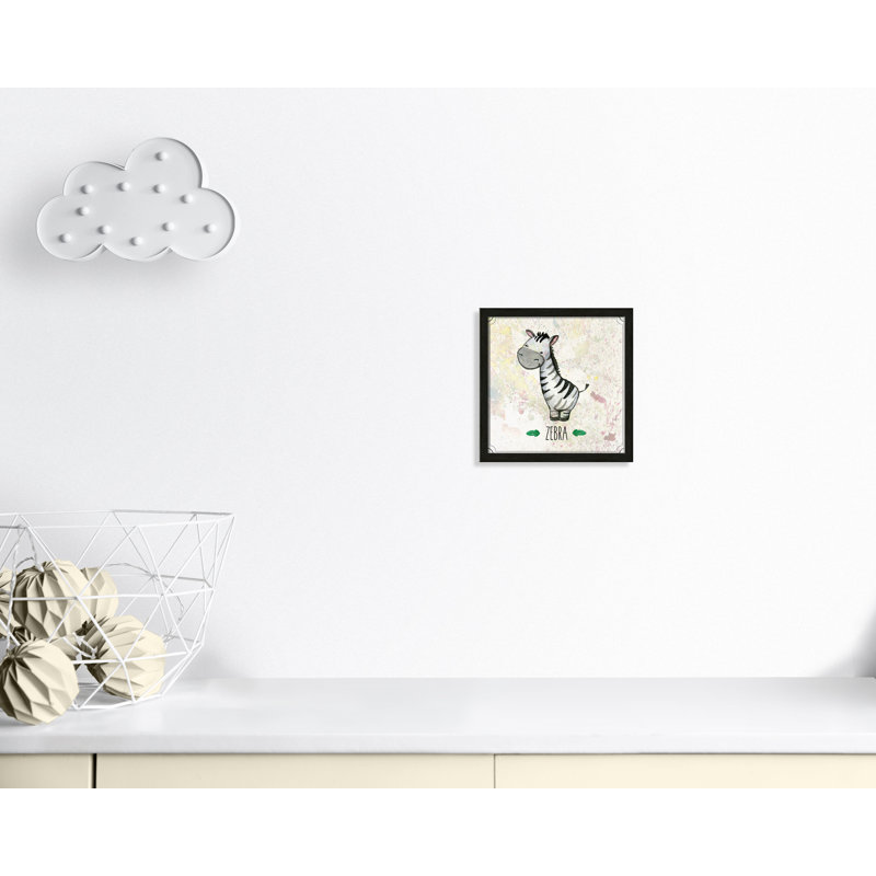 Jungle Day 4' Wall Decal, Black Woodgrain Box Framed, 12" H x 12" W x 1.18" D