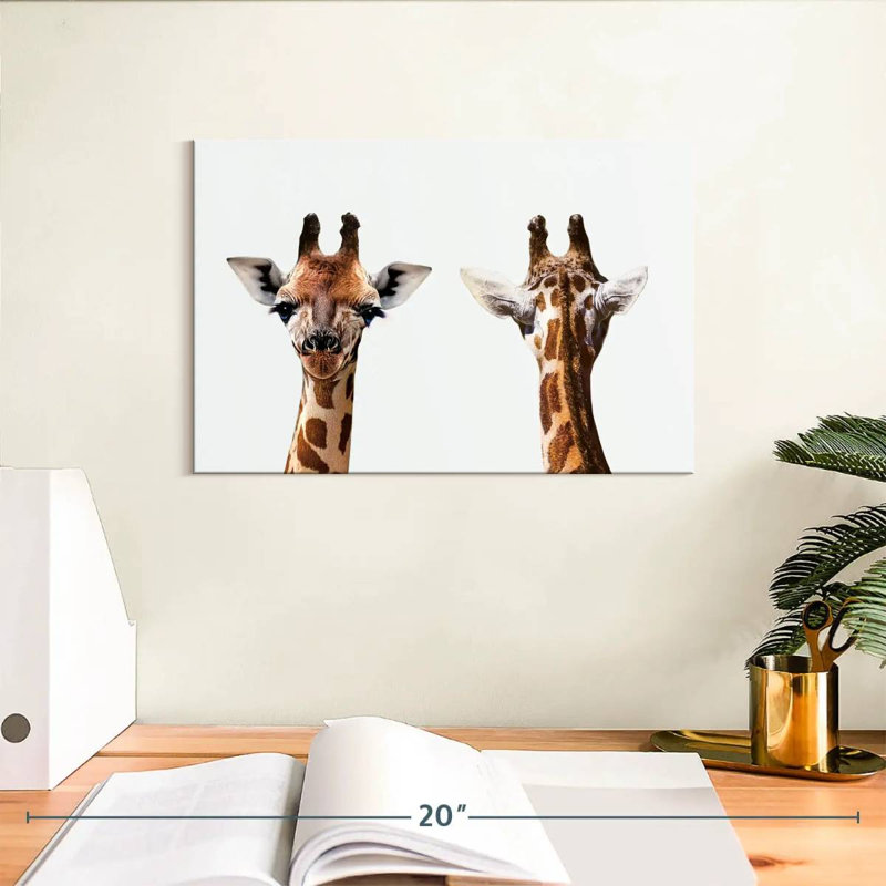 Giraffe Front And Back Portrait, 8" H x 12" W