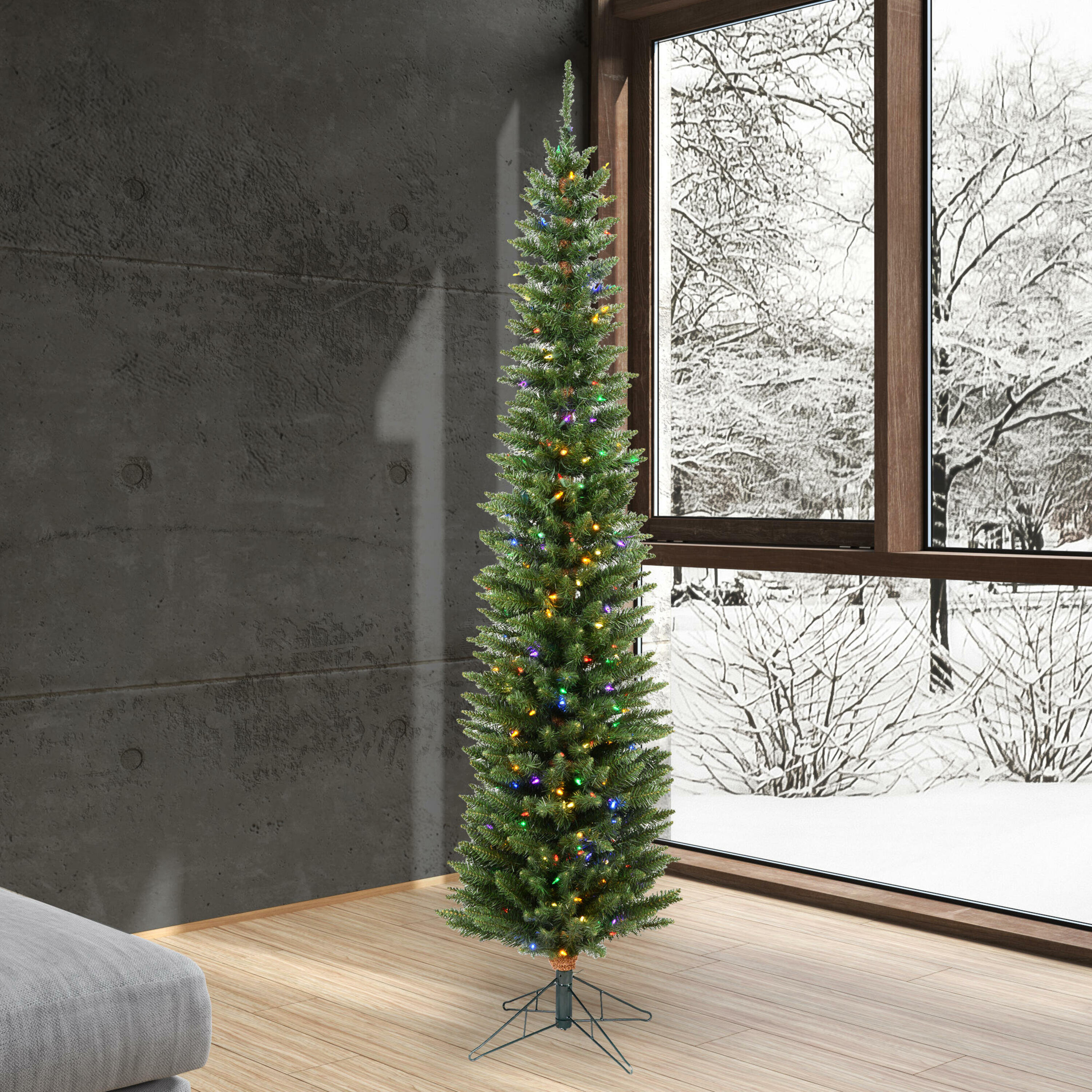 The Holiday Aisle® 6.5' Green Pine Artificial Christmas Tree with 200 ...