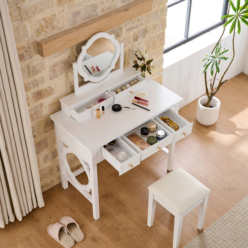 Coiffeuse compacte avec miroir réversible