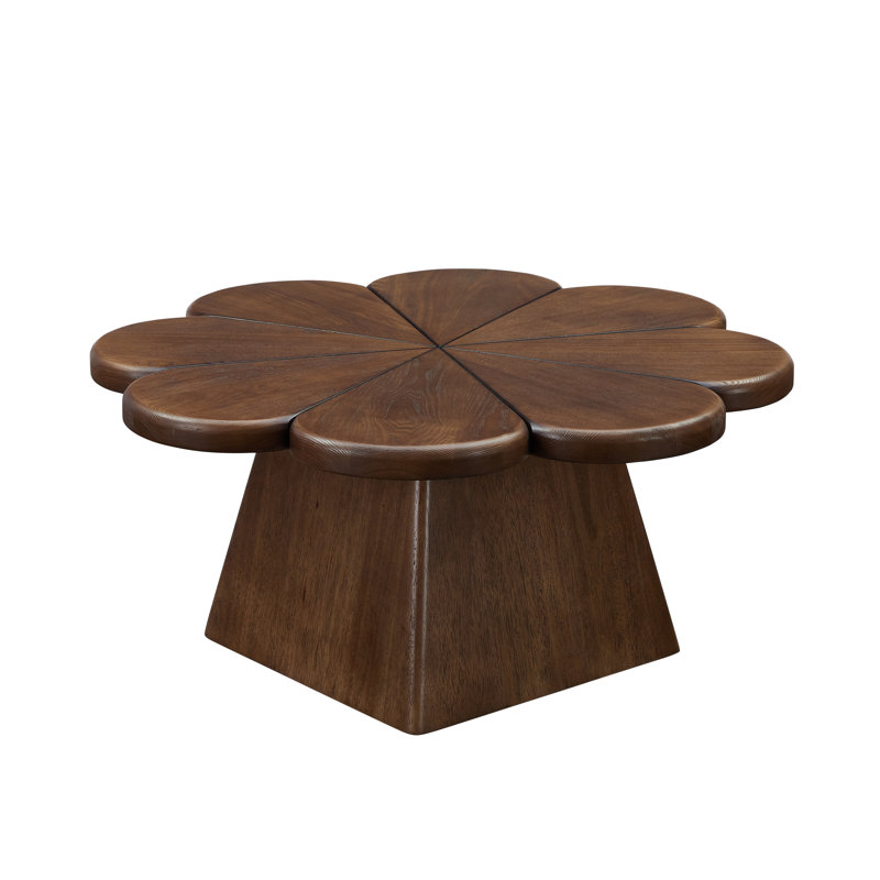 Petal Solid Wood Coffee Table, Walnut
