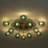 Navy Blue Glass Globe Blossom Flush Mount Ceiling Light-2052931956