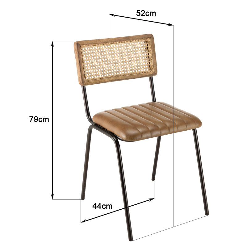 Alphon 49cm H Upholstered Side Chair in Brown