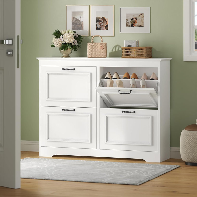 Shoe Cabinet With Flip Drawer