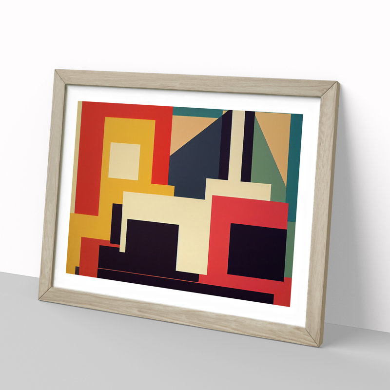 XH1022-6198X Modern Suprematism Art Vol.8 Abstract - Single Picture Frame Print, 34cm H x 46cm W x 2cm D, Oak