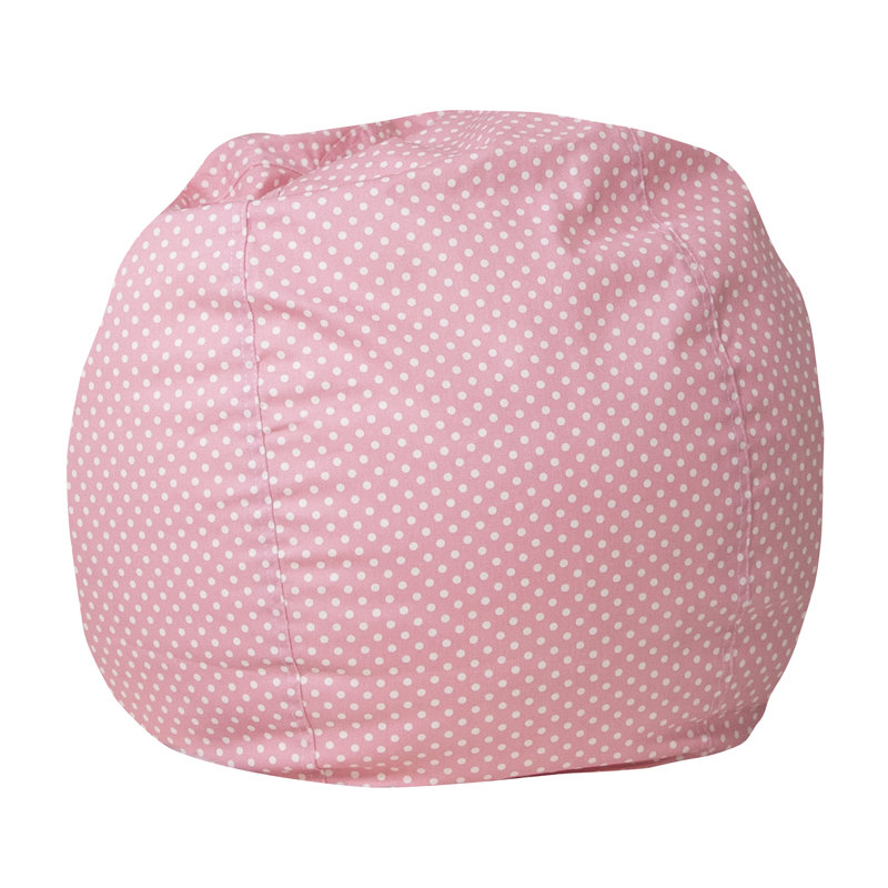 Fauteuil à billes en coton Classic, Sergé de coton rose clair / blanc, Petit