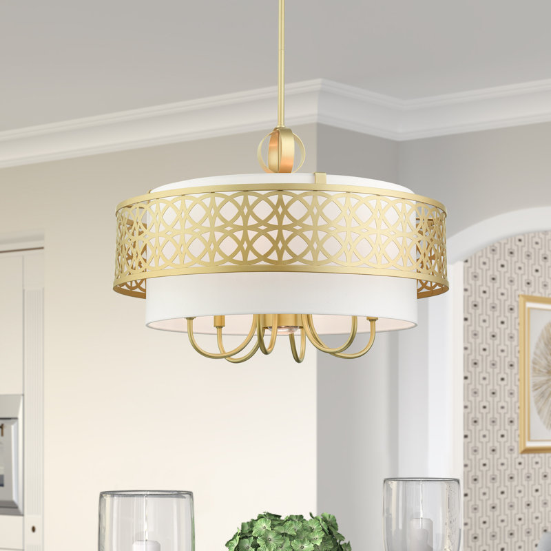Lustre tambour 7 lumières Eraman, Or doux