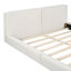 Grand lit plateforme tapissier avec tissu en velours, lit au sol avec cadre uni, beige-978851859
