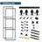 Metal and Glass Sliding Double Barn Door with Installation Hardware Kit (Soft-close Included)-98303719-100489299