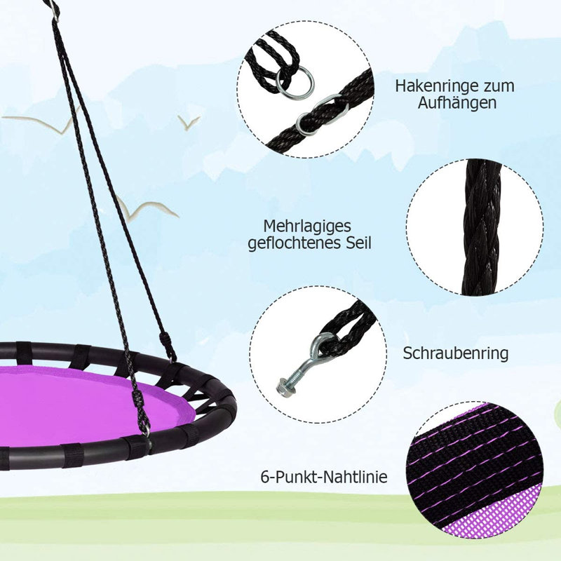 Freeport Park Marcello Web / Saucer Swing Swing Seat, Purple