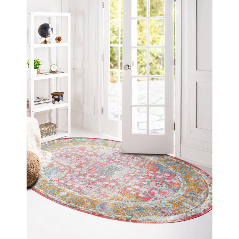 Tapis d'intérieur en polypropylène tissé à la machine Haefner, Ovale 8 pi 2 po x 10 pi