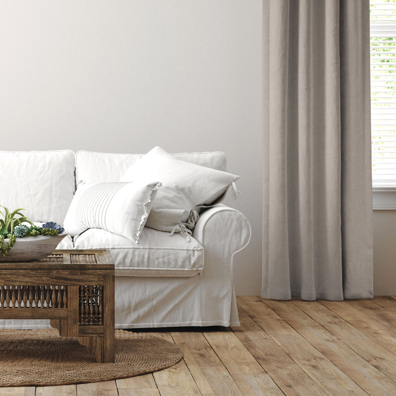 Ensemble de 2 rideaux en coton naturel Shay, L 20 po x L 120 po