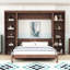Lit escamotable avec bureau et tablettes de rangement multiples-843818401
