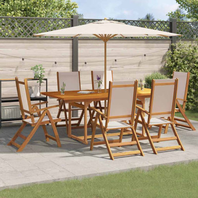 Acacia Patio Dining Set with Extendable Rectangular Table