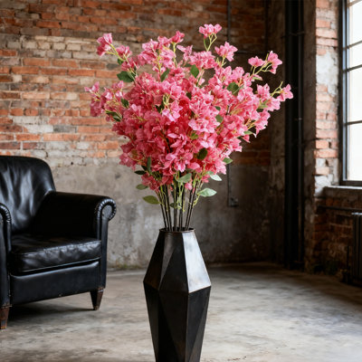 5 Pieces Artificial Flower Silk Trillium Flower Branches, 43.3 Inch Long Stem Faux Flowers for Wedding Porch, Home Party Wedding Centerpieces, Garden DIY Decoration, Pink