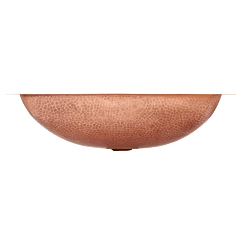 20" Hammered Copper Rectangular Undermount Sink