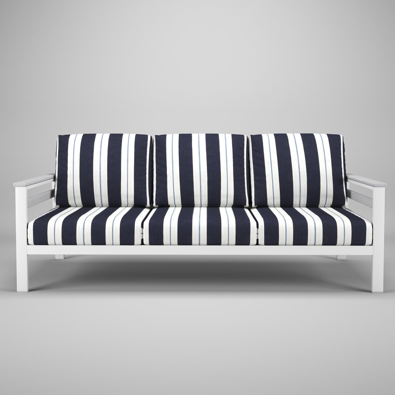 Townsend Metal Outdoor Sofa With Sunbrella Cushion, Relate Harbor