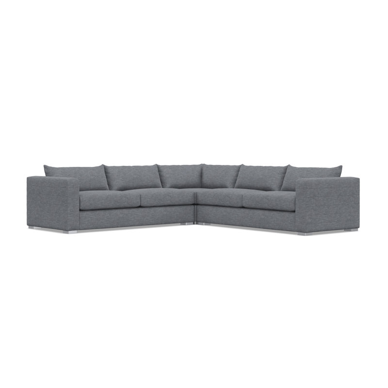Bernhardt Helena 3-Piece Fabric Sectional, Dark Gray Polyester