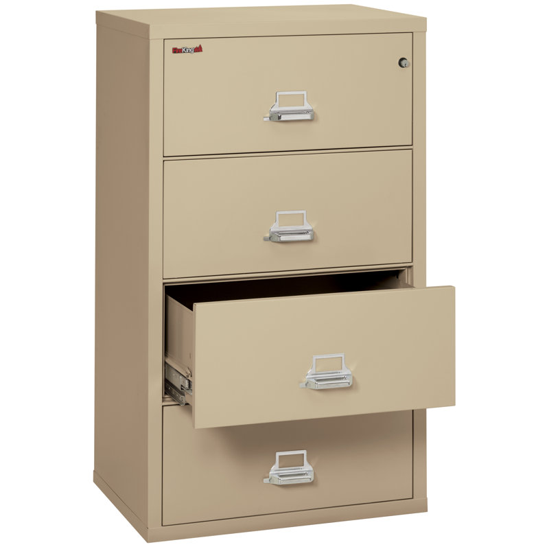 Fireproof 4 - Drawer File Cabinet, Parchment, Key Lock