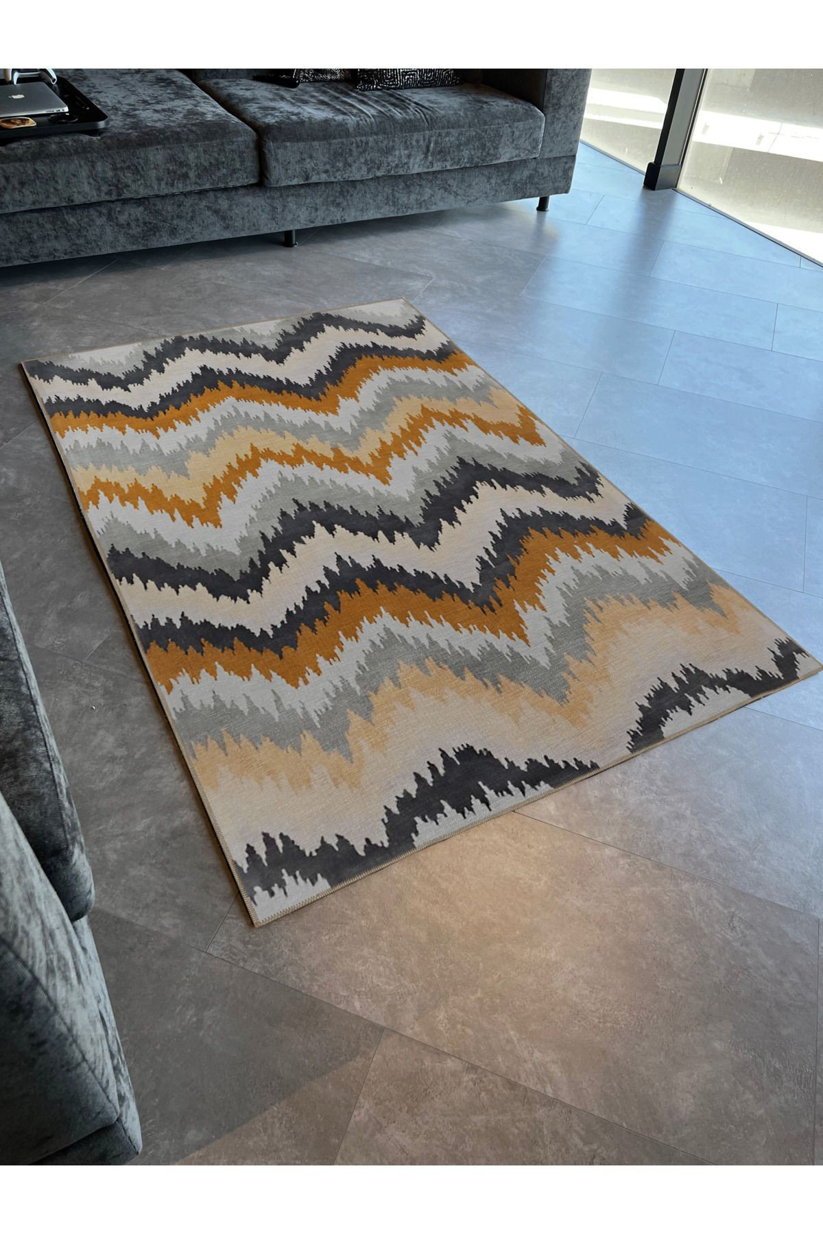 Line Pattern Rug Dakota Fields Multi Colour Wavy Striped Line Pattern Creative Modern ...