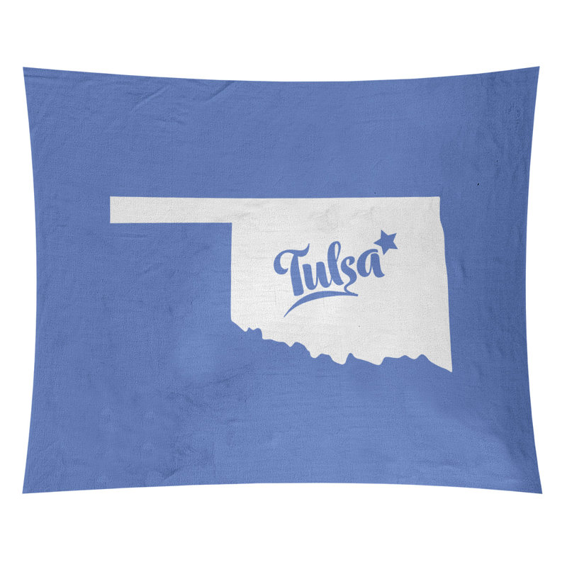 Tapisserie Tulsa Oklahoma, H 27,5 po x l 37,5 po, Bleu