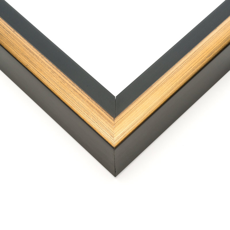 Raudez Solid Wood None Floater Picture Frame, Gold, 11" W x 14" H