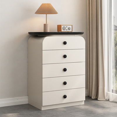 Minimal Wooden 5 Drawers Accent Chest
