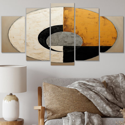 New Balance Midcentury Abstract Minimalisme - Décoration murale Mid-Century moderne - 5 panneaux