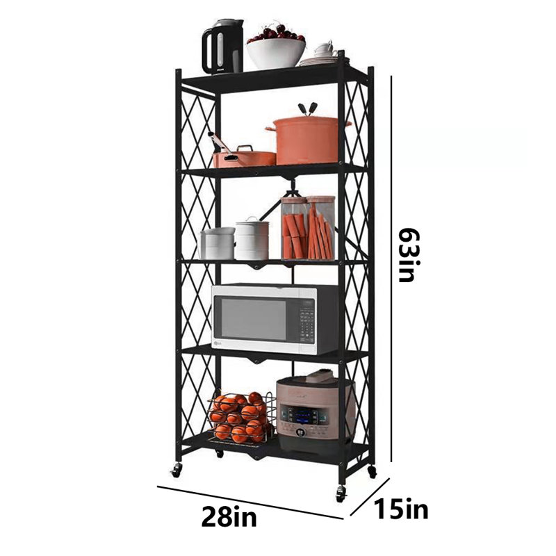 Maclyn 28'' W Metal Storage Rack, Black