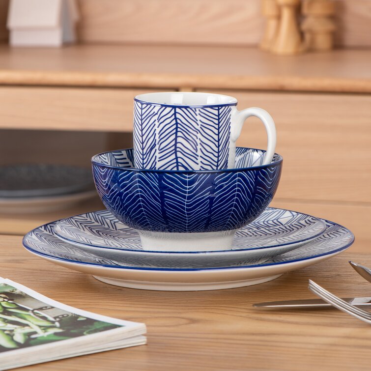 vancasso, Series Takaki, 16-Piece Porcelain Dinnerware Set, Blue