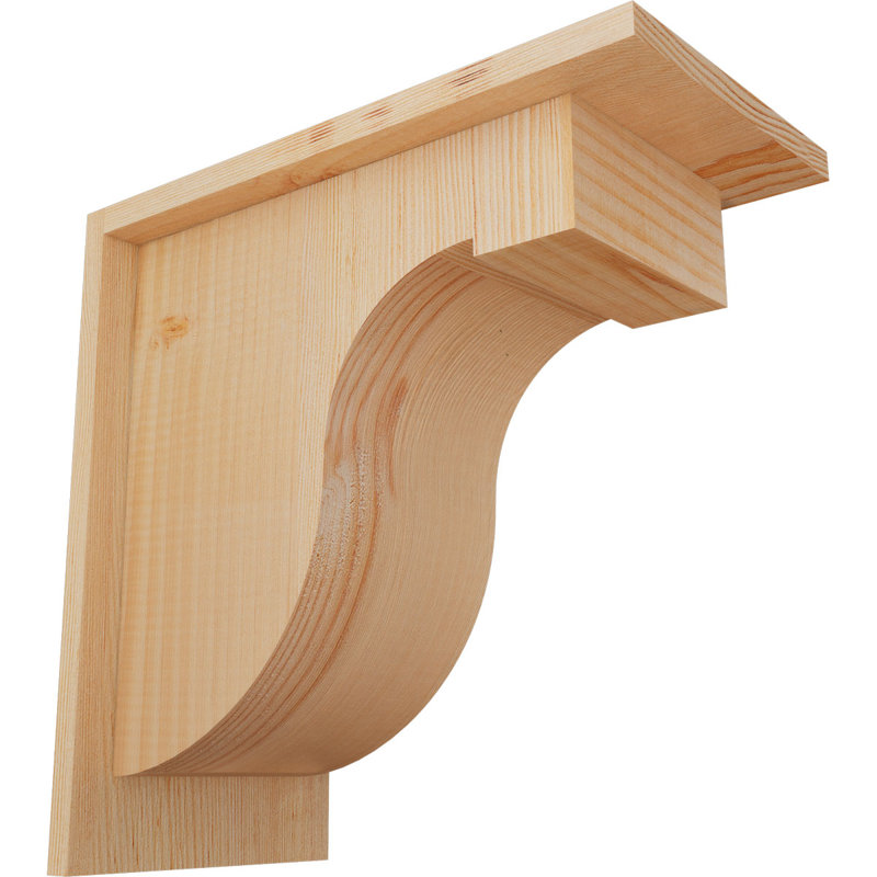 Corbeau Del Monte avec contre-plaque, H 14 po x l 7,5 po x P 14 po, Sapin de Douglas, Lisse