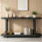 Modern Minimalist Ash Veneer Entryway Table with Oval Desktop for Foyer, Hallway, Living Room & Study-2044806704