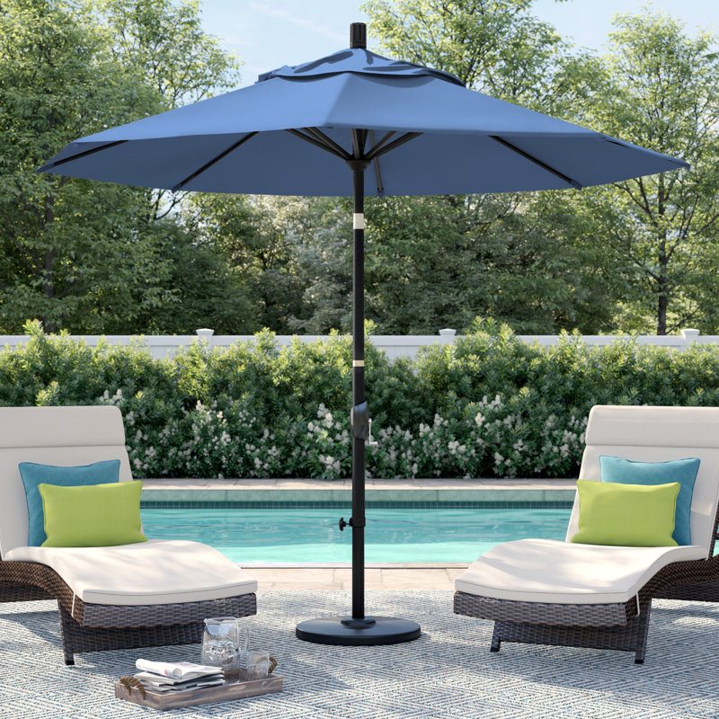 Parasol de marché 9 pi Ayomipo, Champagne champagne Sunbrella® lin
