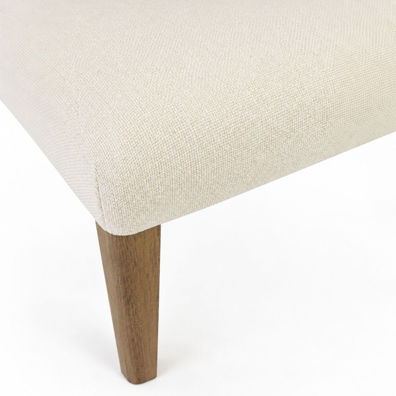 Marielle Upholstered Arch Dining Chair, Cocoa/White Sand, Brown Wood