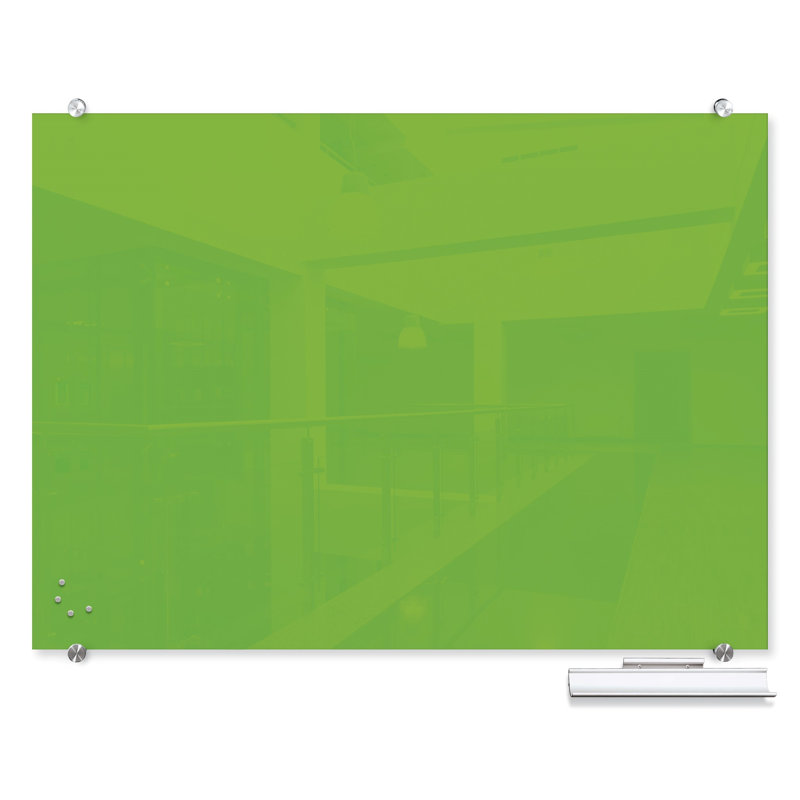 Tableau effaçable mural en verre Visionary, H 35,43 po x L 47,24 po, Vert