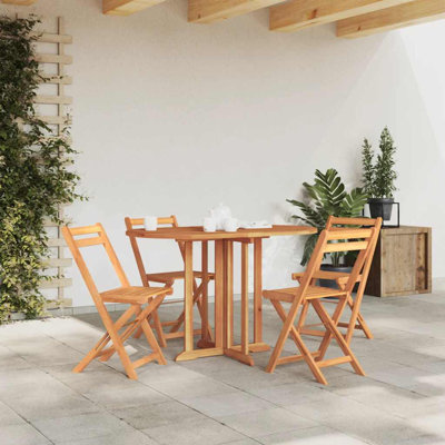 Table de salle à manger en bois de teck massif naturel 47,2 x 27,6 x 29,5 po