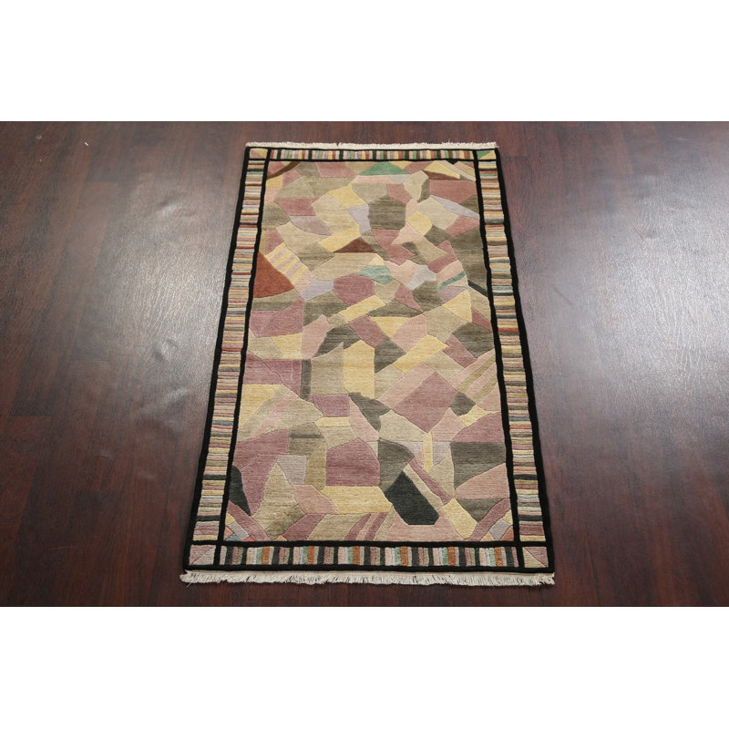Tapis oriental contemporain népalais fait à la main 3 x 5