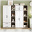 Armoire 6 portes avec tablettes et tiroirs