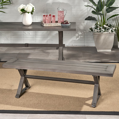 Banc de salle à manger d'extérieur moderne en aluminium