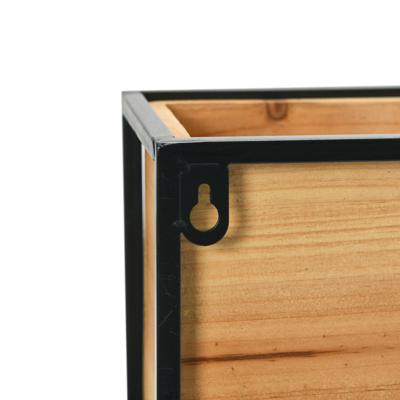 Metal Wall Shelf with Wood Box