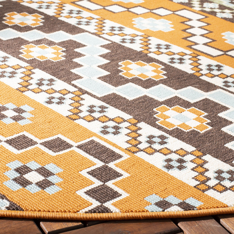 Tapis intérieur / extérieur Northpoint Ikat, Rond 3 pi
