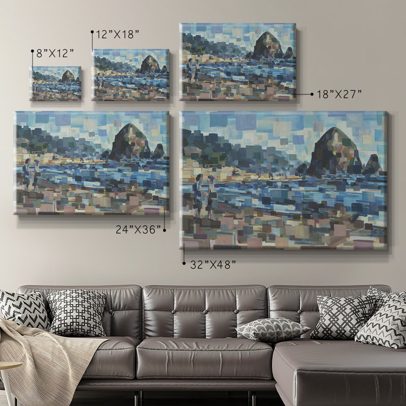 «Evening in Cannon Beach», toile tendue avec châssis de qualité supérieure - prête à être accrochée, H 32 po x l 48 po