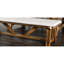 Banc brun et blanc rustique, coussin en tissu sur base à tréteaux, l 59,5 po, banc optionnel de salle à manger avec coussin, structure, l 59,5 po x H 16,5 po