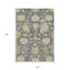 Tapis extérieur lavable floral gris ivoire et vert 10 pi x 14 pi