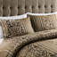 Édredon pour lit double / grand 6 pièces -, motif, coussins lavables double / grand, matériau, motif de feuille, jeté à la machine