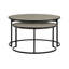 Ensemble de deux tables basses rondes grises et en métal de 32 po Gracie Mills - Modern-129731469