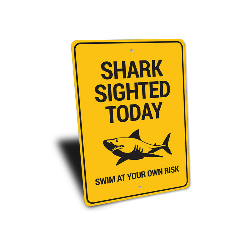 Enseigne de requin, H 18 po x l 12 po x P 0,06 po