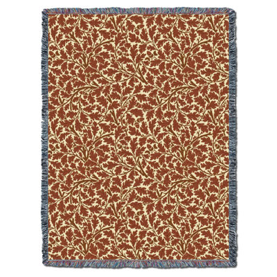 Couverture d'automne William Morris Oak Tree XL de Pure Country Weavers - Artisanat - Tapisserie tissée en coton - Fabriqué aux États-Unis (82 x 62)