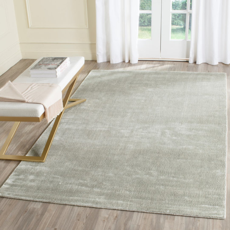 Mcelroy Hand Knotted Viscose Fog Rug